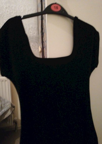 kare yaka kadife Midi Elbise - Görsel 4