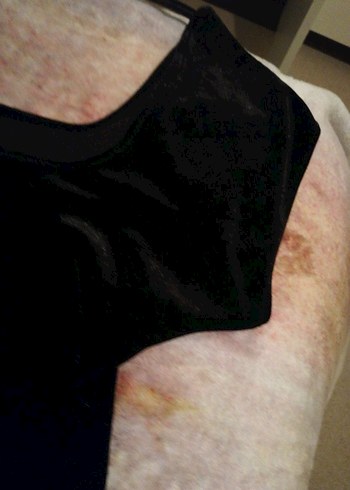 kare yaka kadife Midi Elbise - Görsel 3