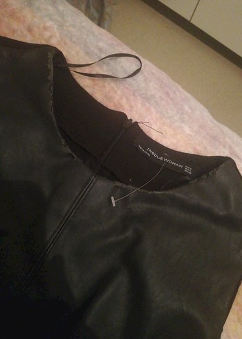 Siyah Kadın Deri elbise - Görsel 3