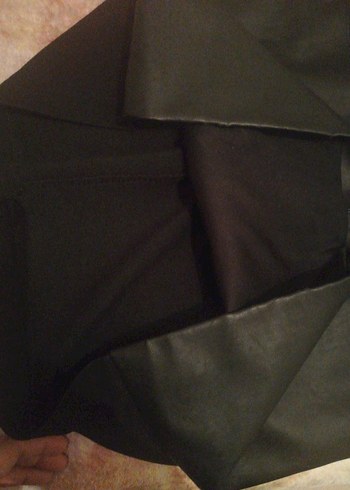 Siyah Kadın Deri elbise - Görsel 7