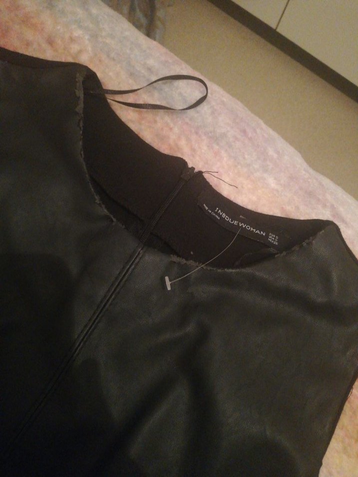 Siyah Kadın Deri elbise - Görsel 3