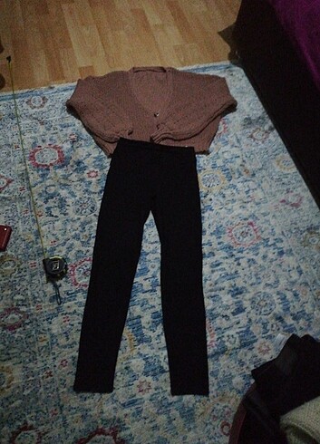 Oversize hırka ve penti pantolon