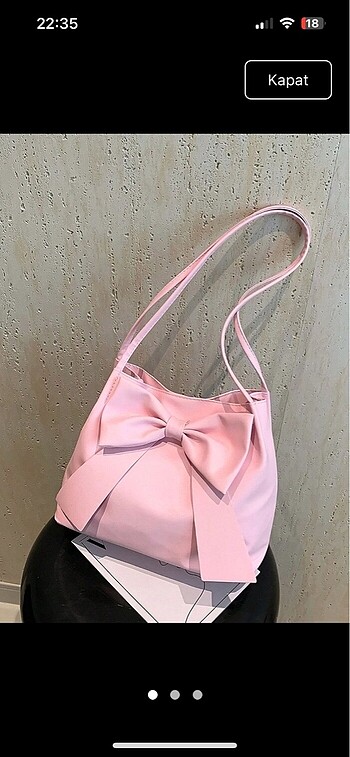 Pembe fiyonk çanta