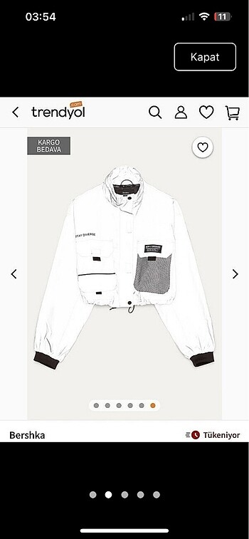 s Beden Etiketli bershka reflektör ceket