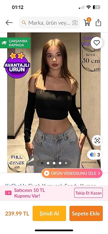 Straplez yaka omzu açık crop
