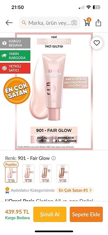 Loreal Paris Loreal LUMI glotian 901 Fair glow