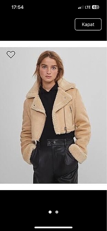 Camel kürklü bershka mont
