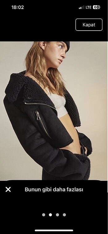 Bershka Siyah crop biker mont