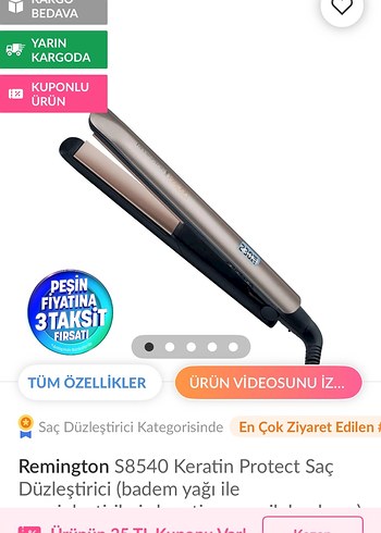 Remington S8540 Keratin Protect Saç Düzleştirici