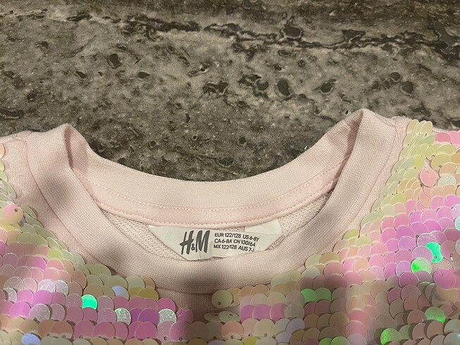 6 Yaş Beden pembe Renk H&M pullu kazak