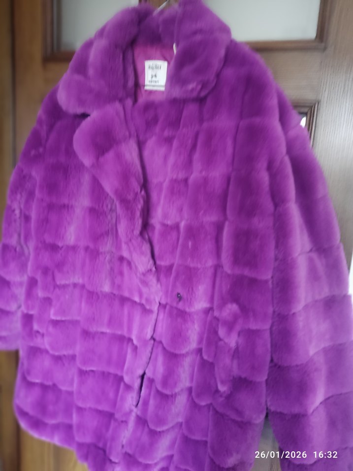 Mor Midi Boy Suni Kürk Ceket - Görsel 2