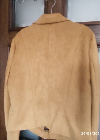 Kahverengi Süet Kemerli Kadın Deri Ceket - Görsel 3