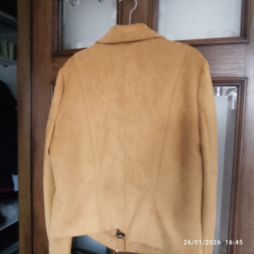 Kahverengi Süet Kemerli Kadın Deri Ceket - Görsel 3