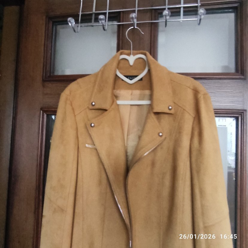 Kahverengi Süet Kemerli Kadın Deri Ceket - Görsel 2