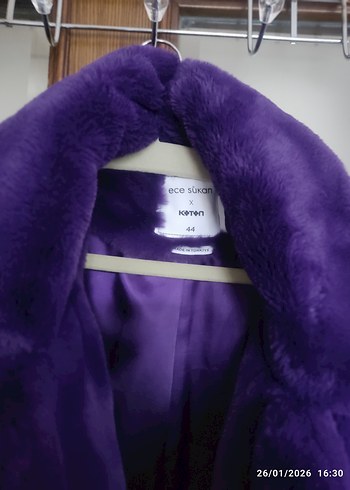 Mor Kadın Midi Boy Kürk Mont - Görsel 2