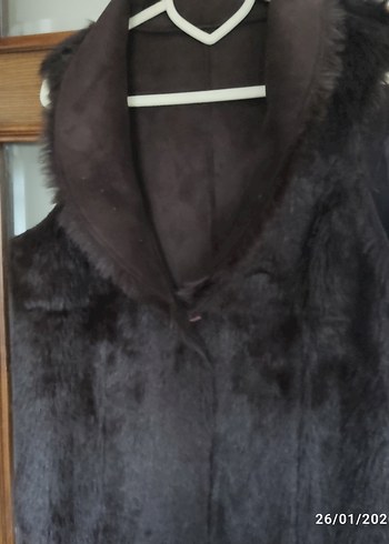 Kahverengi Süet Kürklü Kadın Yelek - Görsel 2