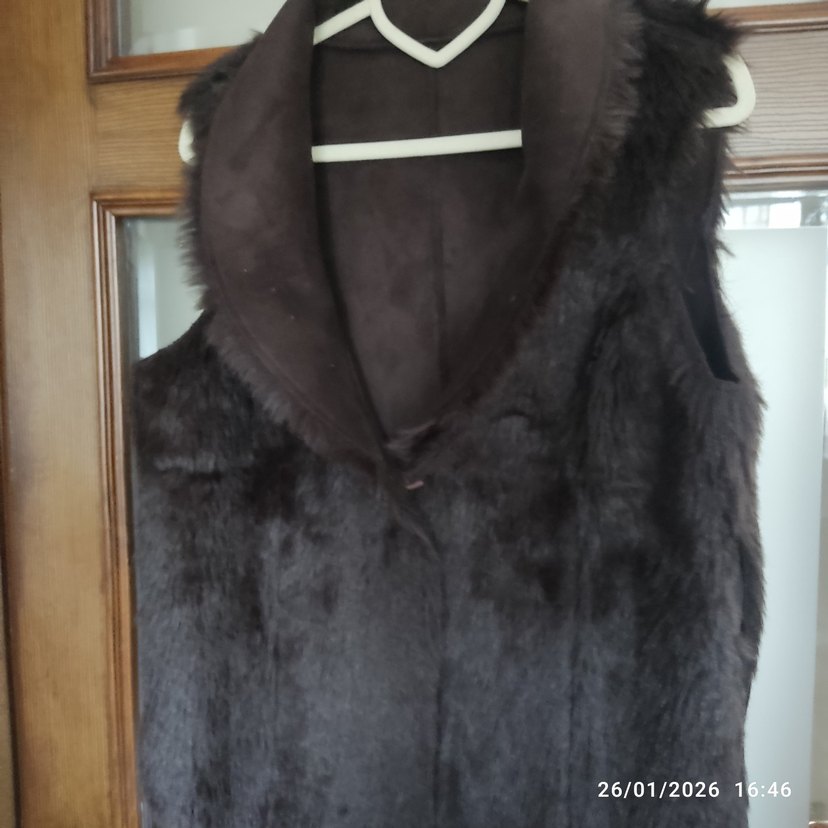 Kahverengi Süet Kürklü Kadın Yelek - Görsel 2