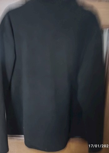 Siyah Fermuarlı Erkek Polar Sweatshirt - Görsel 2