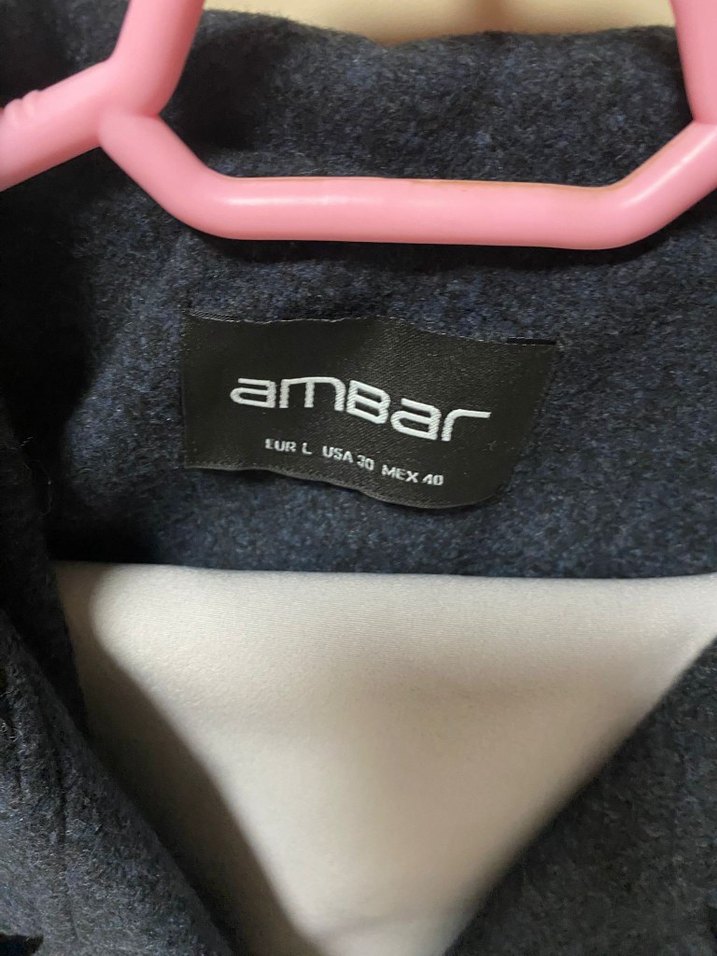 Kemerli lajivert Kadın Kaban - Görsel 3