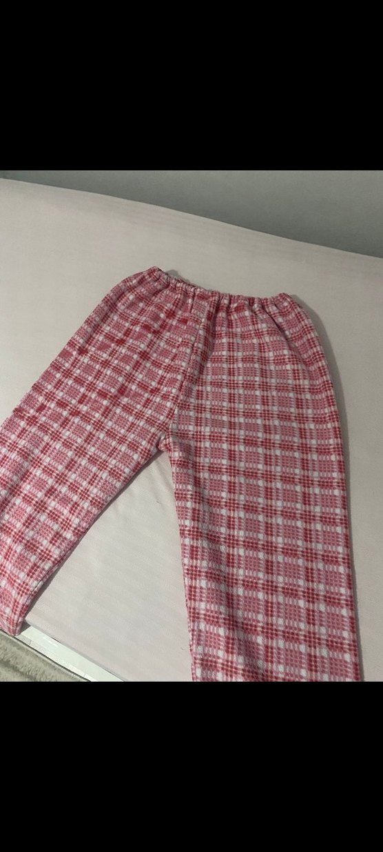 Yün EkoseliKırmızı Pijama Takımı - Görsel 5