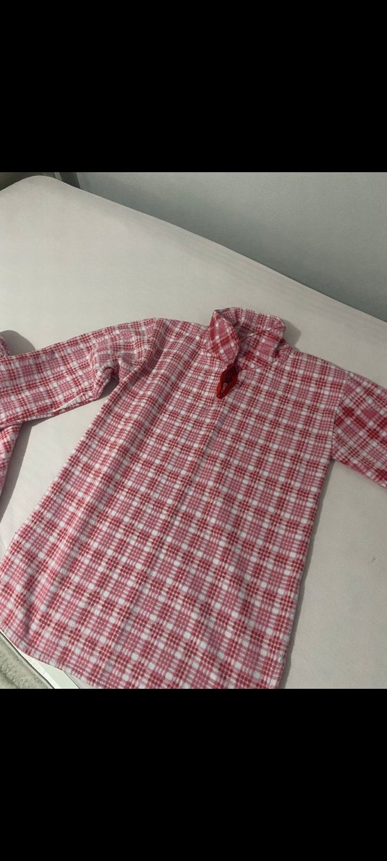 Yün EkoseliKırmızı Pijama Takımı - Görsel 3