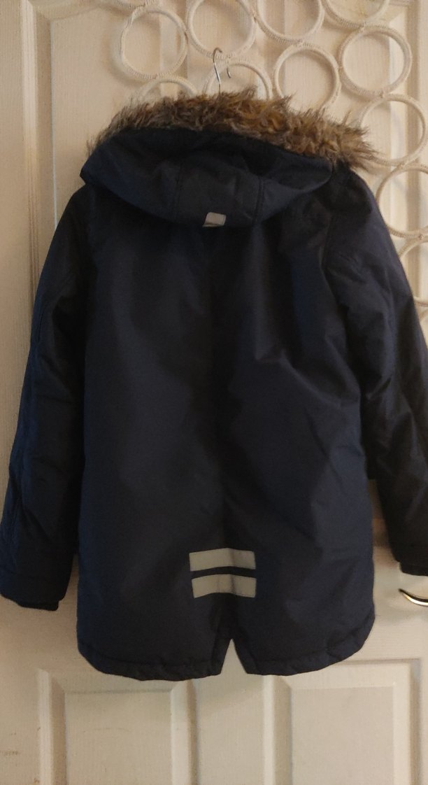 John Lewis 12 Yaş Erkek Çocuk Kürklü Kapşonlu Lacivert Kaban - Görsel 5