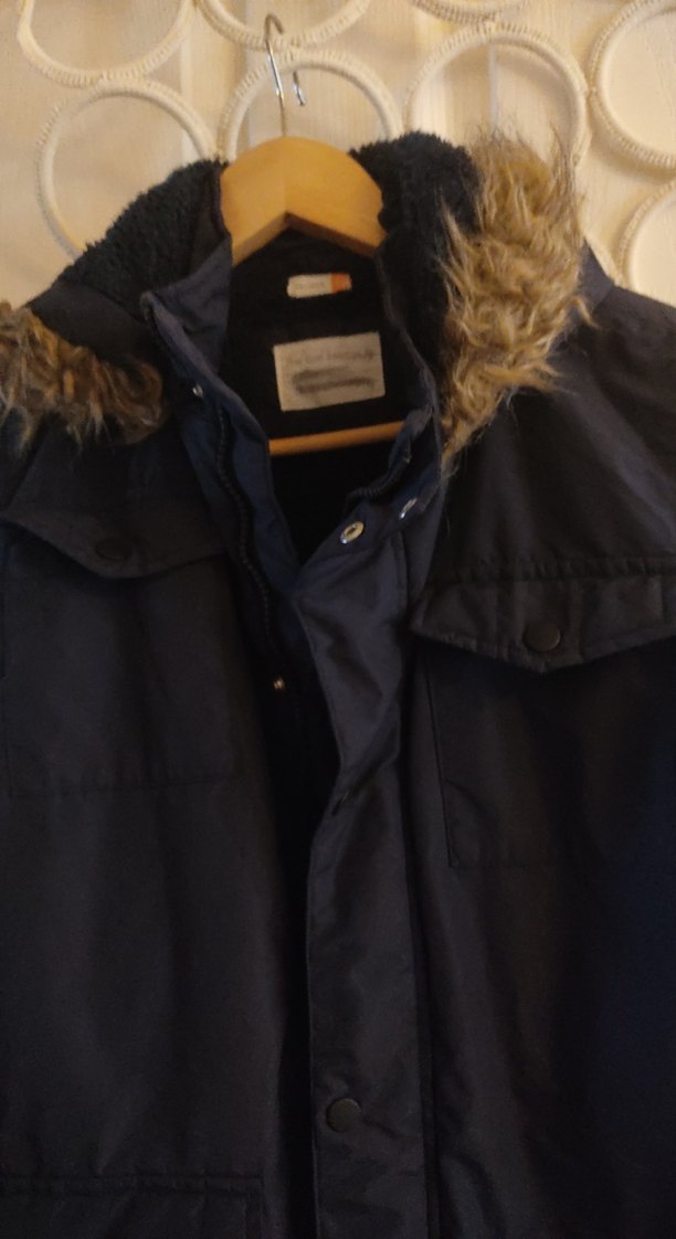 John Lewis 12 Yaş Erkek Çocuk Kürklü Kapşonlu Lacivert Kaban - Görsel 2