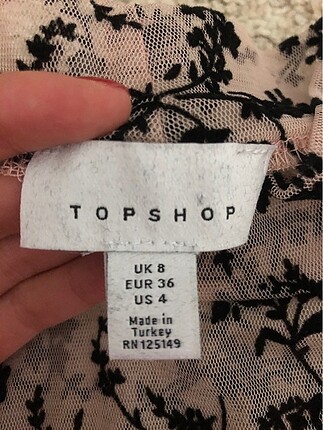 36 Beden ten rengi Renk Topshop Transparan Bluz