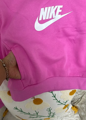 l Beden Nike Pembe Kapüşonlu Sweatshirt
