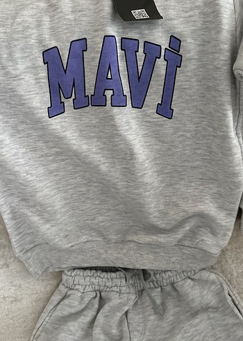 Gri Mavi Baskılı Kız Eşofman Takımı - Görsel 2