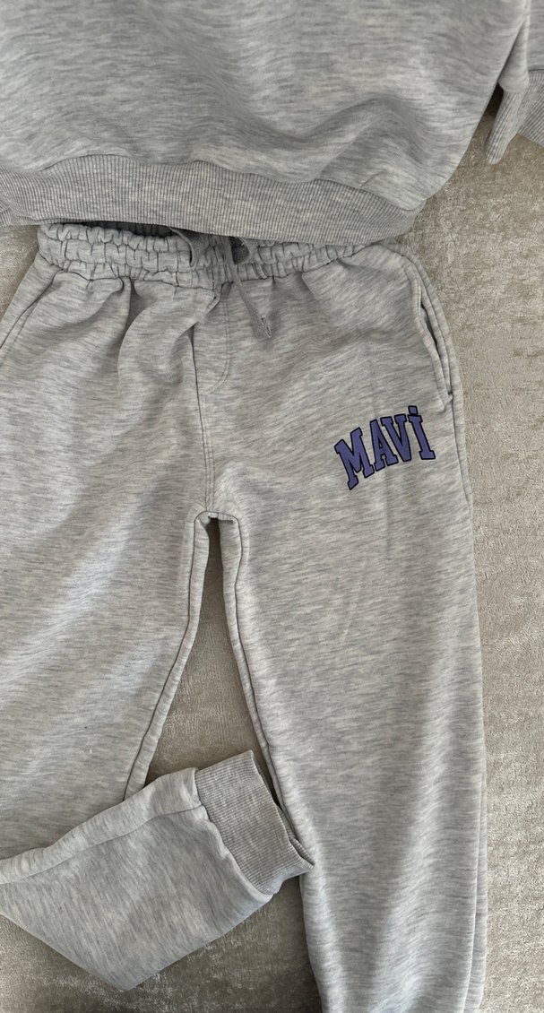 Gri Mavi Baskılı Kız Eşofman Takımı - Görsel 3