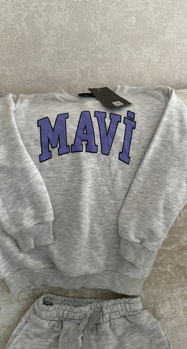 Mavi Gri Sweatshirt ve Eşofman Takımı - Görsel 4