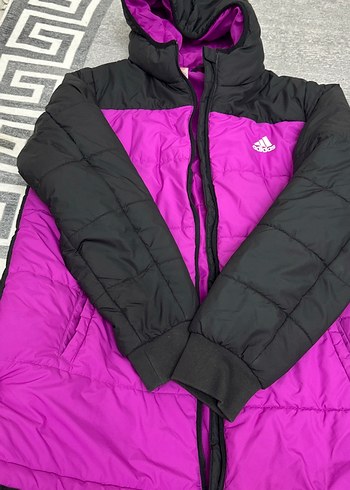 Adidas Canli Pembe Siyah Kapusonlu Sisme Mont