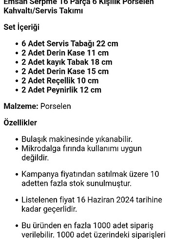 Emsan Kahvaltı takımı 