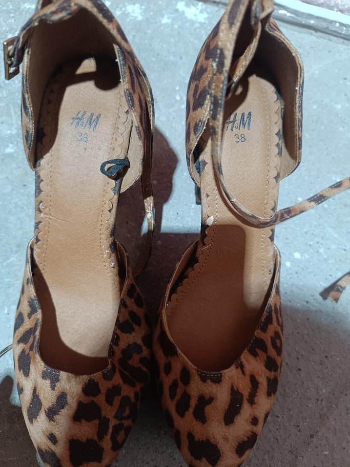 Leopar Desenli Kahverengi Süet Platform Topuklu - Görsel 2