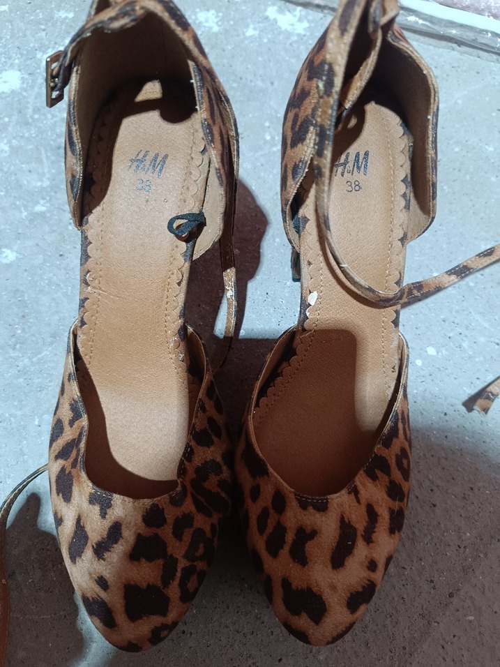 Leopar Desenli Kahverengi Süet Platform Topuklu - Görsel 3