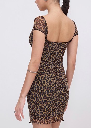 Trendyol & Milla Leopar Desenli V Yaka Mini Elbise
