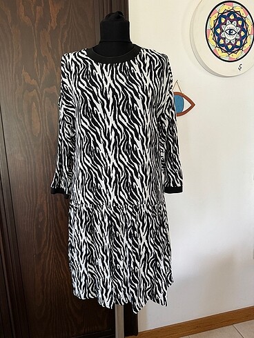 Zara elbise zebra desen