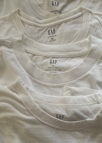 GAP Erkek Beyaz Pamuklu Tişört - Görsel 2
