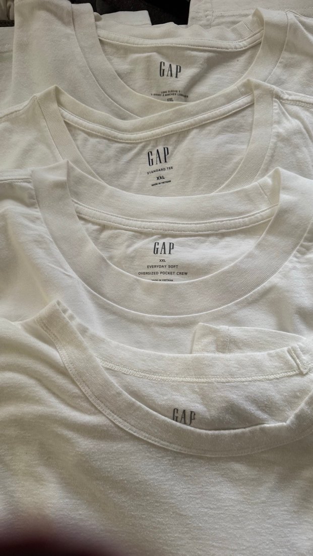 GAP Erkek Beyaz Pamuklu Tişört - Görsel 2