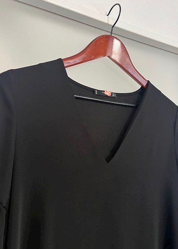 Mango ,Siyah V Yaka Midi Kadın Elbise - Görsel 4