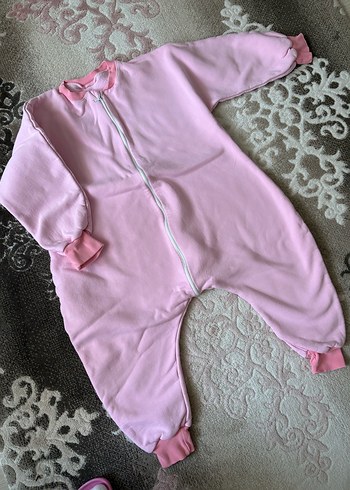 Kız Çocuk Pembe Fermuarlı Polar Uyku Tulumu