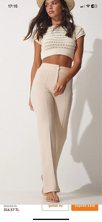 Bej kumaş pantalon