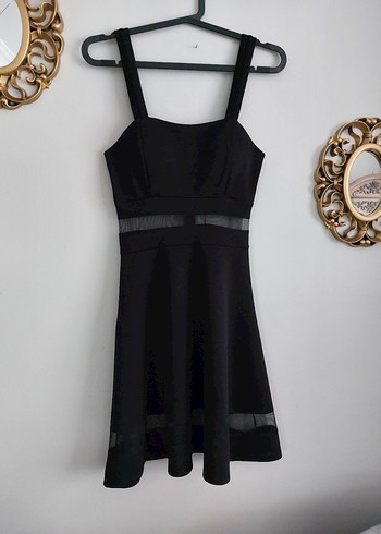 Mango Siyah abiye Detaylı Strappy Midi Elbise