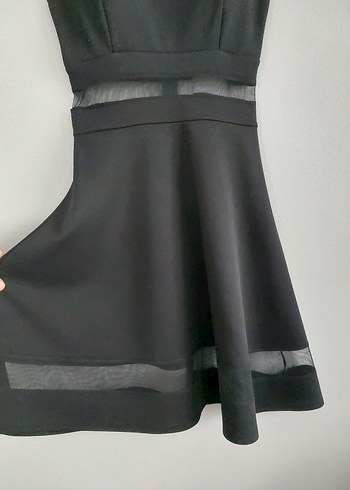 s Beden Siyah abiye Detaylı Strappy Midi Elbise