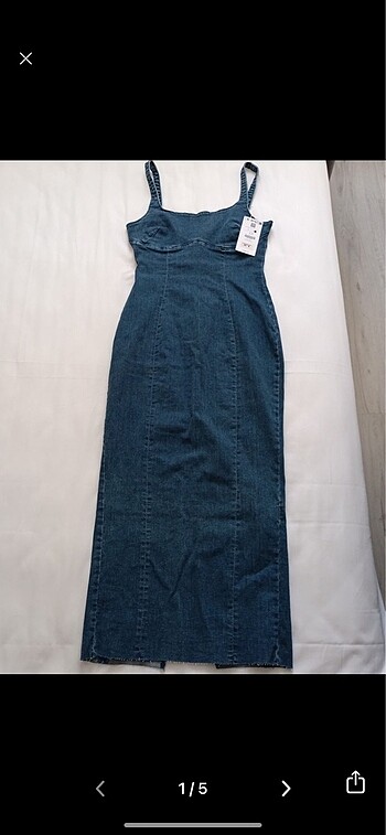 l Beden lacivert Renk Bershka denim elbise