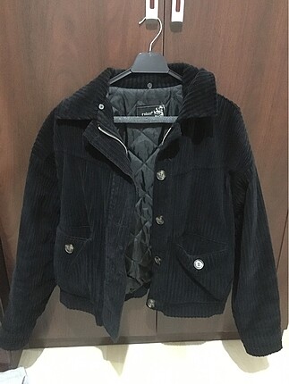 siyah oversize kadife bomber ceket