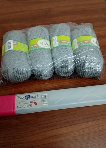 Nako rekor marka Gri İplik ve Estarosa Şiş Kutusu Seti