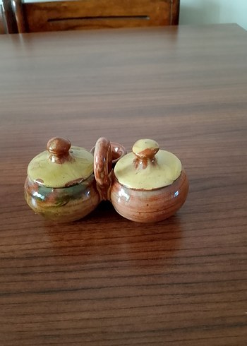 toprak Seramik İkili Baharatlık Seti