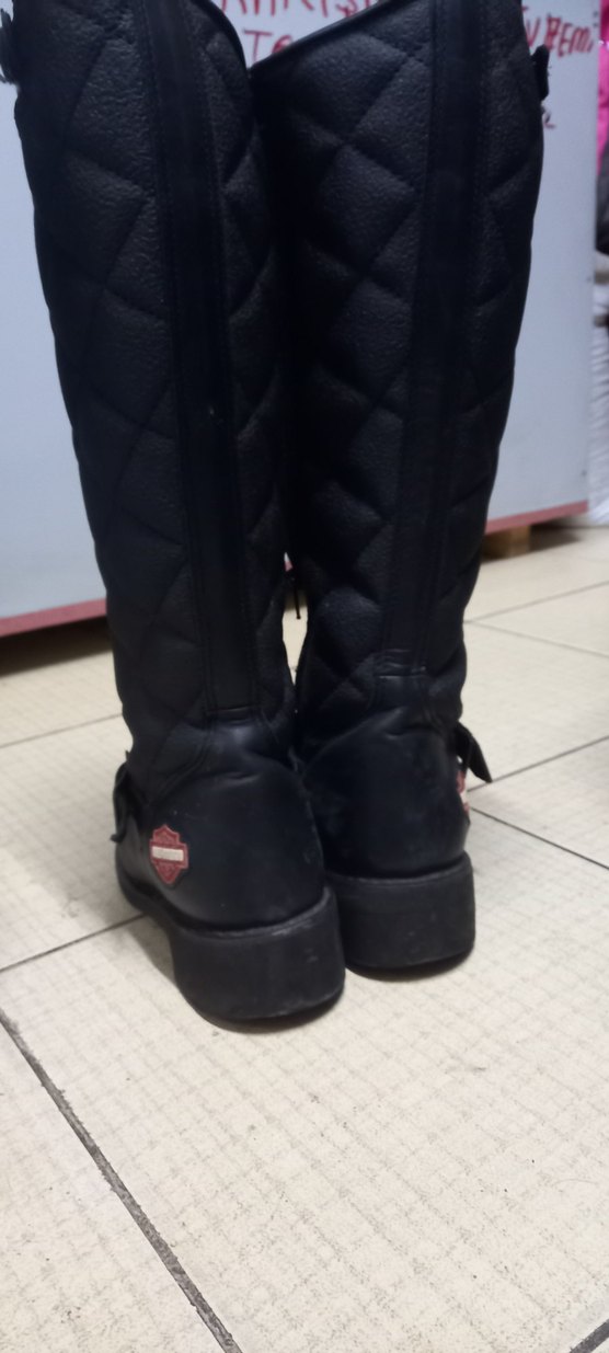 Siyah Deri Biker Dizüstü Botlar - Görsel 2